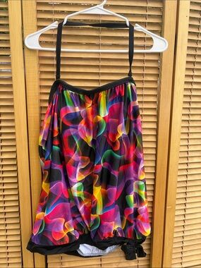 Colorful Abstract Bubble Halter SwimTop
